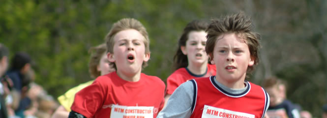 Junior runners giving everything