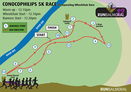 ConocoPhillips 5k Incorporating Wheelchair Race Map